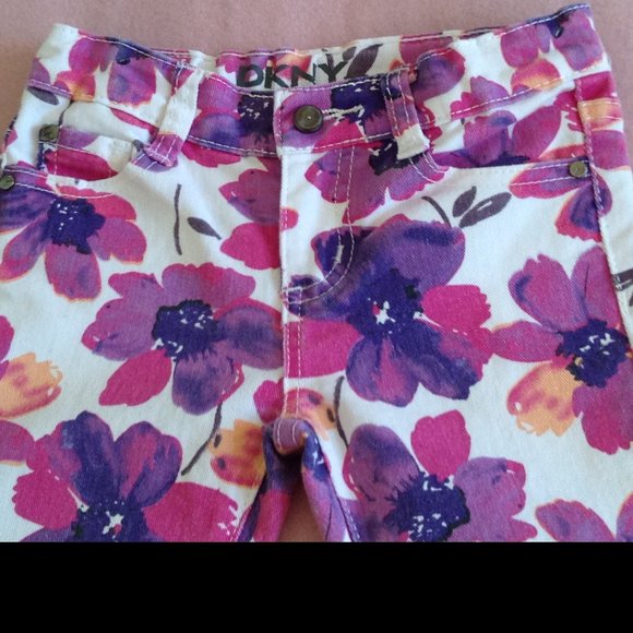 DKNY Rockers Girls' Floral Jeans, Sz. 6 - Picture 5 of 10
